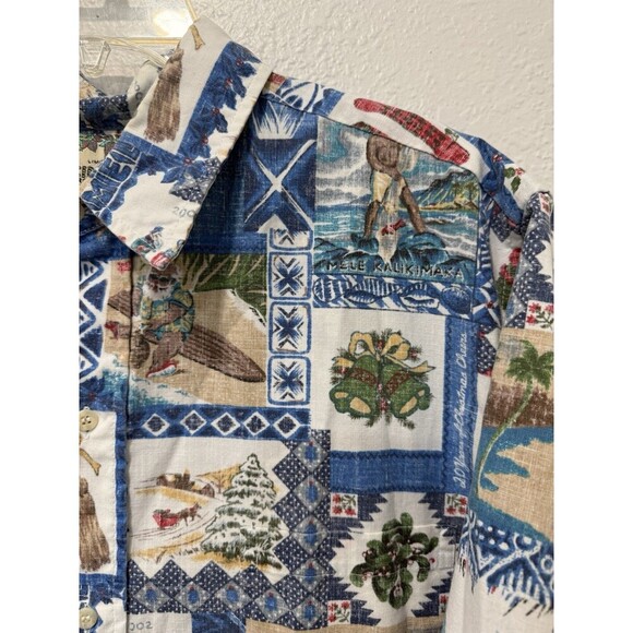 Reyn Spooner Mele Kalikimaka Christmas Hawaiian Shirt Men XL Button  front 2002 - Picture 4 of 5